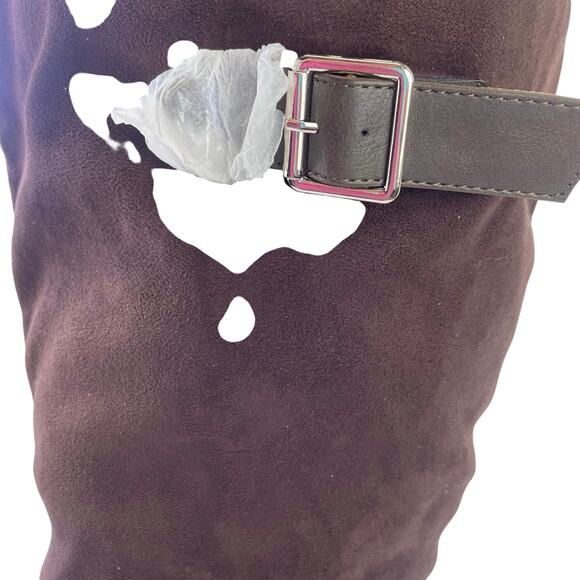 Journee Collection Women Brown Buckle Accent Frenchy Round Toe Dress Boot 11 XWC - Picture 2 of 16